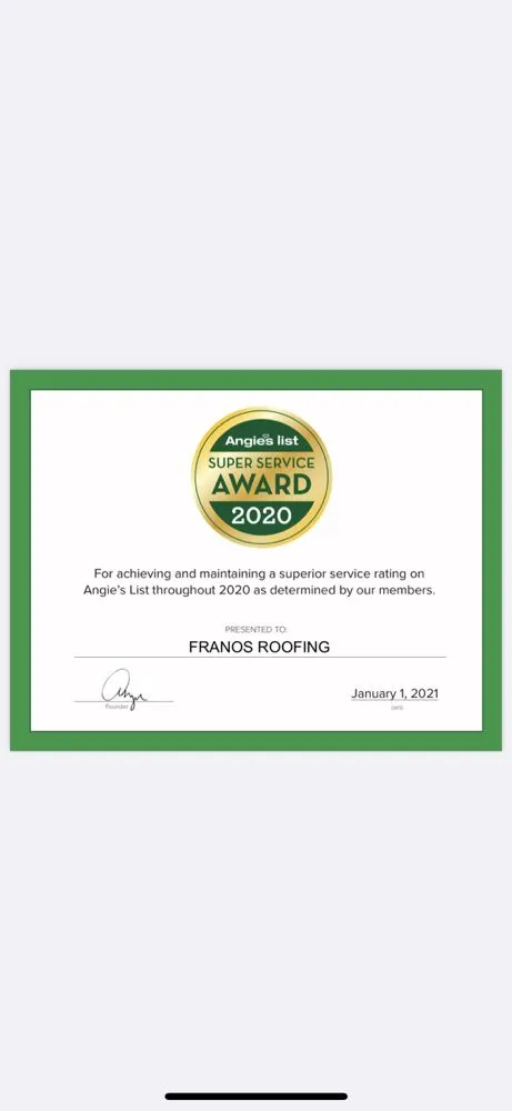 Slide of Franos Roofing