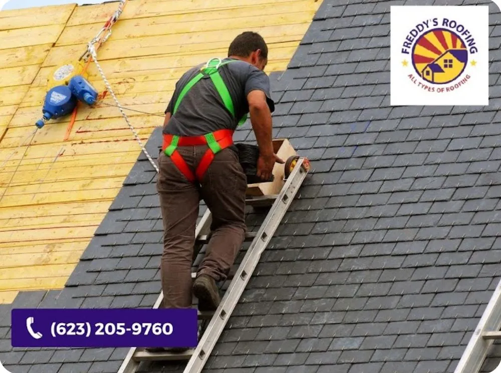 Slide of Freddy's Roofing