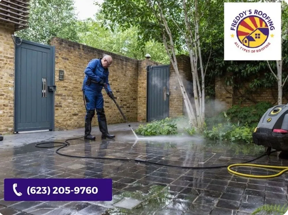 Slide of Freddy's Roofing