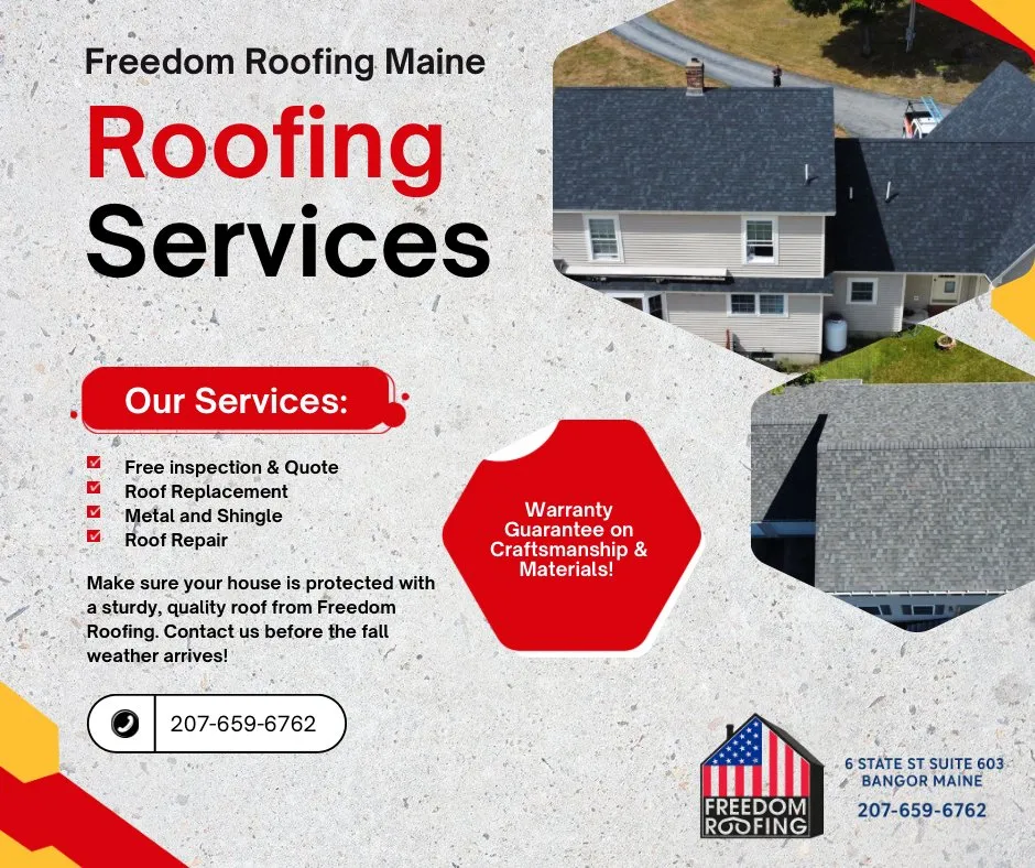 Slide of Freedom Roofing Maine