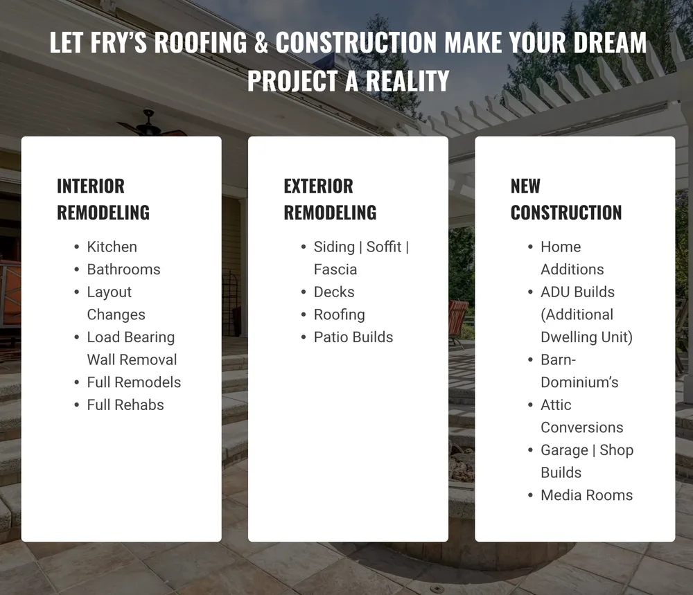 Slide of Fry's Roofing & Construction