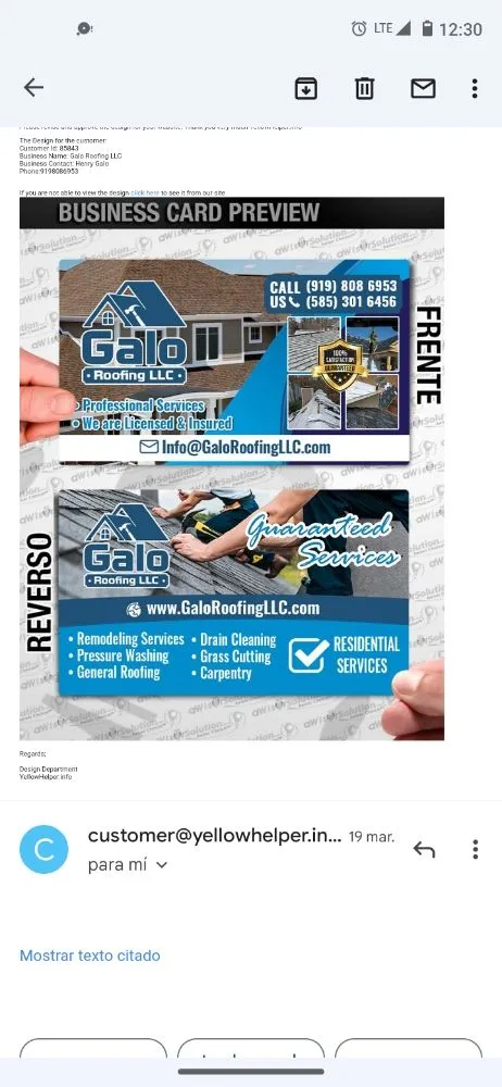 Slide of Galo Roofing