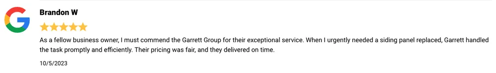 Slide of Garrett Group Construction