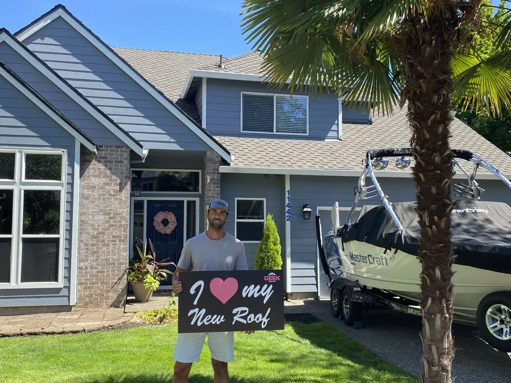 Slide of Geek Roofing