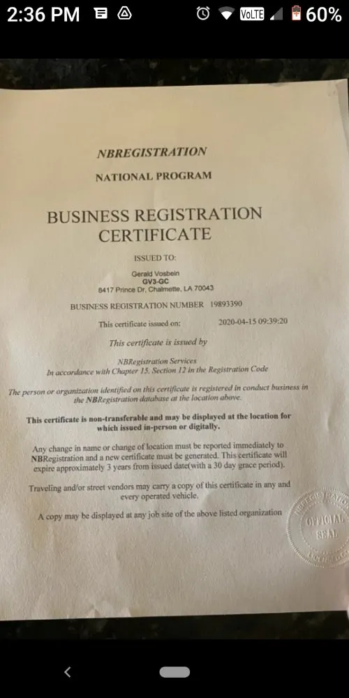 Slide of Gerald Vosbein