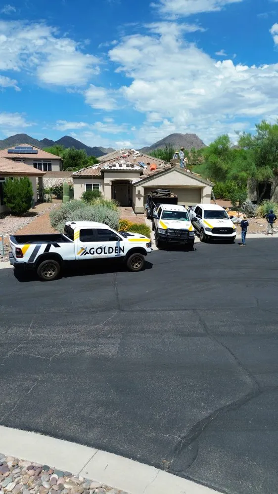 Slide of Golden Roofing Az
