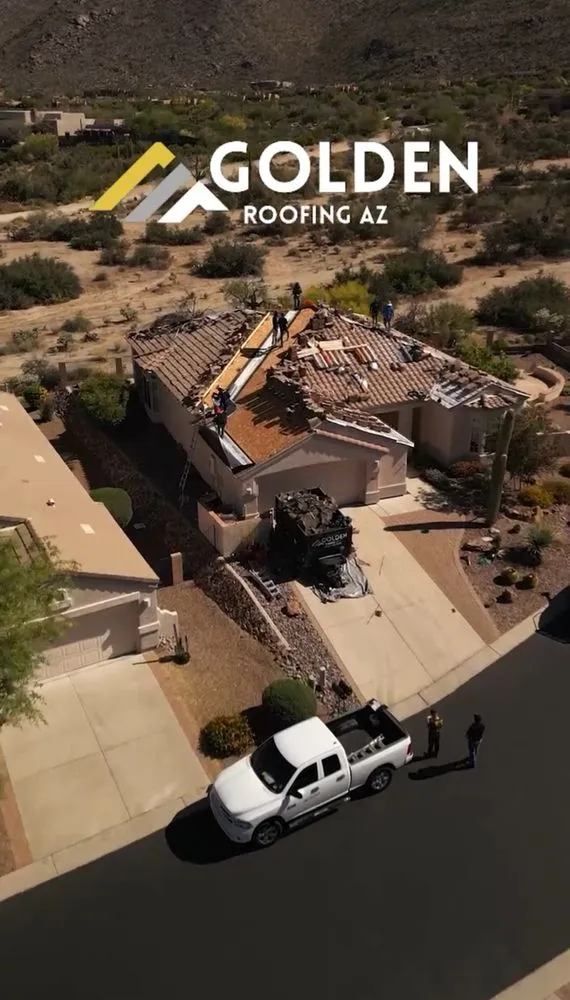 Slide of Golden Roofing Az