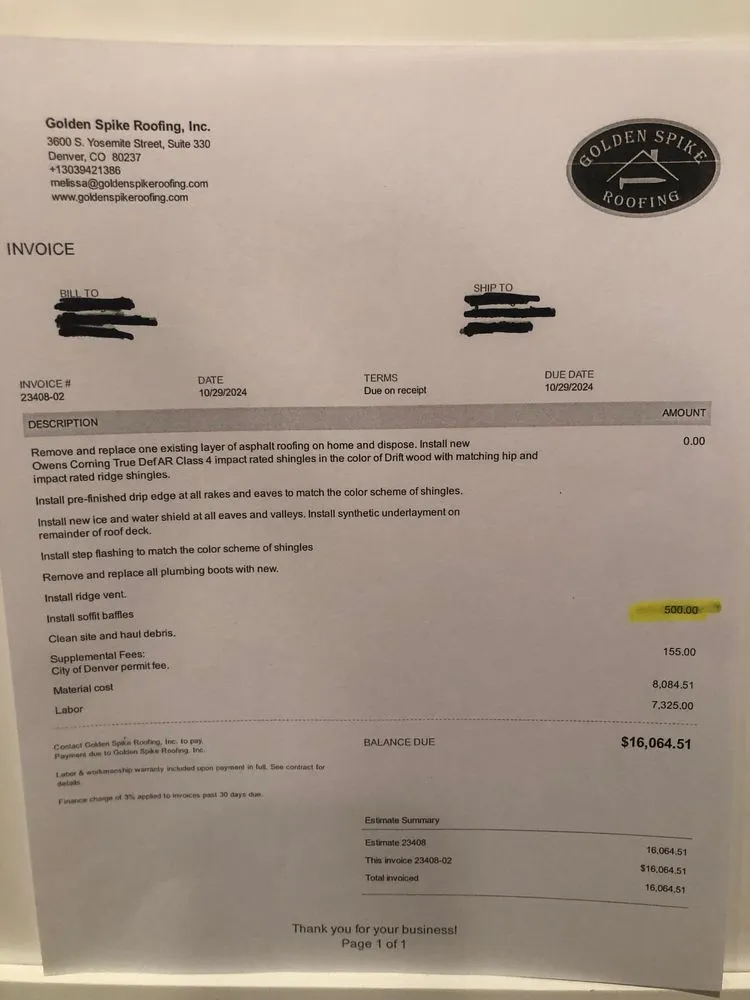 Slide of Golden Spike Roofing