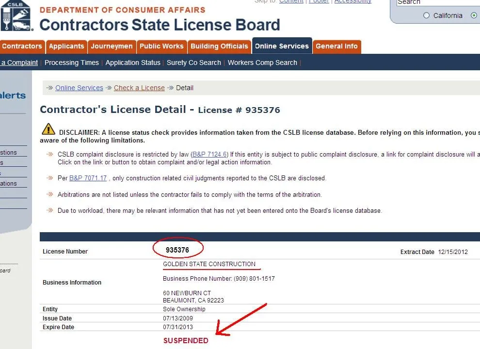Slide of Golden State Construction