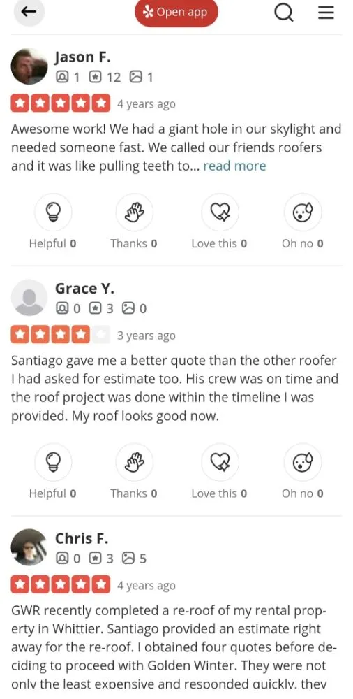 Slide of Golden Winter Roofing