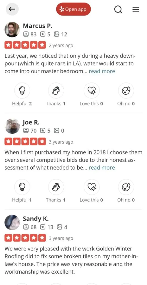 Slide of Golden Winter Roofing