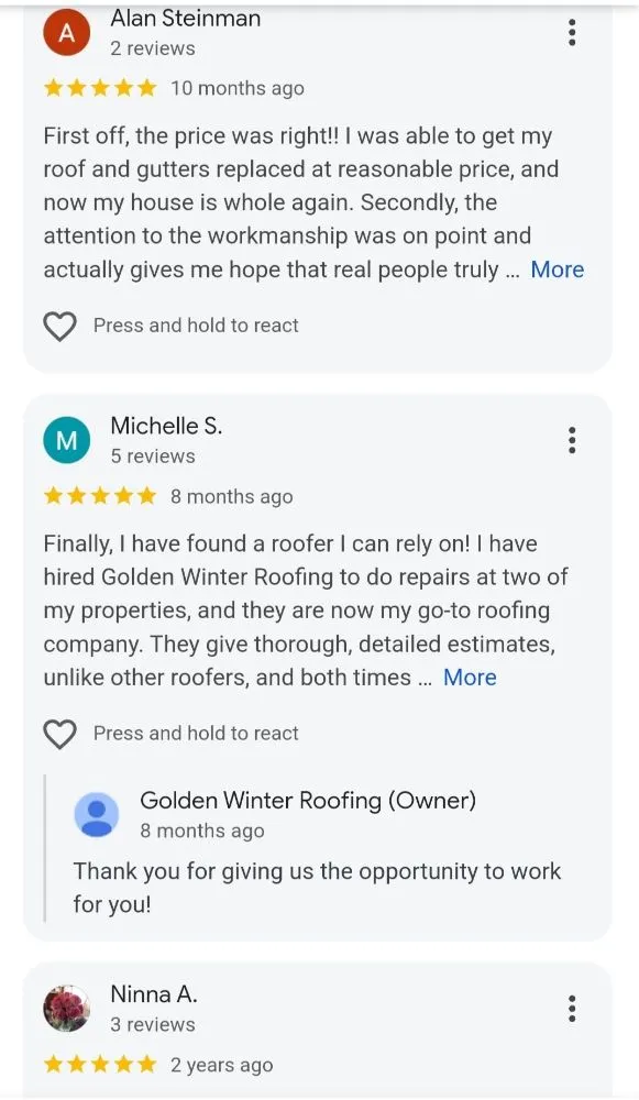 Slide of Golden Winter Roofing