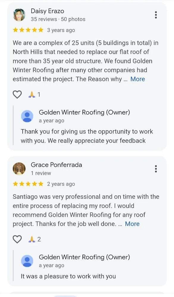 Slide of Golden Winter Roofing