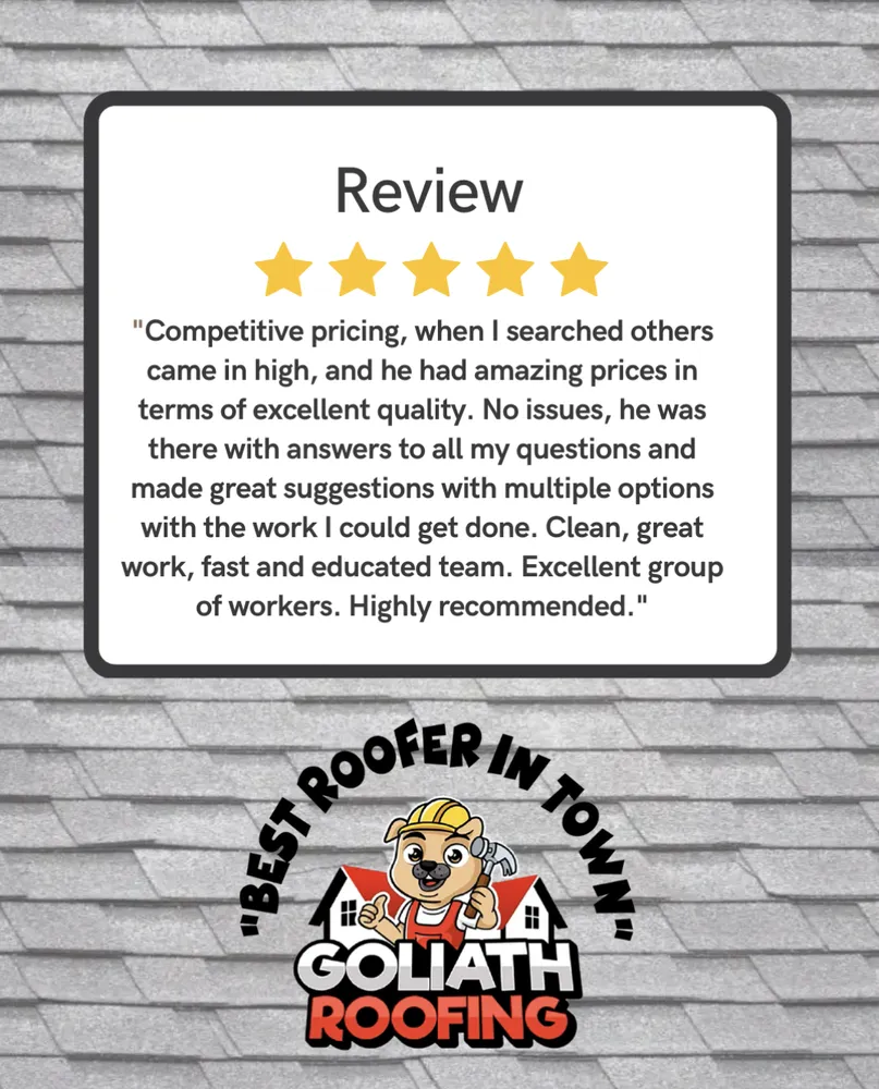 Slide of Goliath Roofing