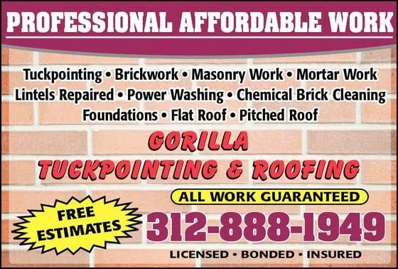 Slide of Gorilla Tuckpointing & Roofing