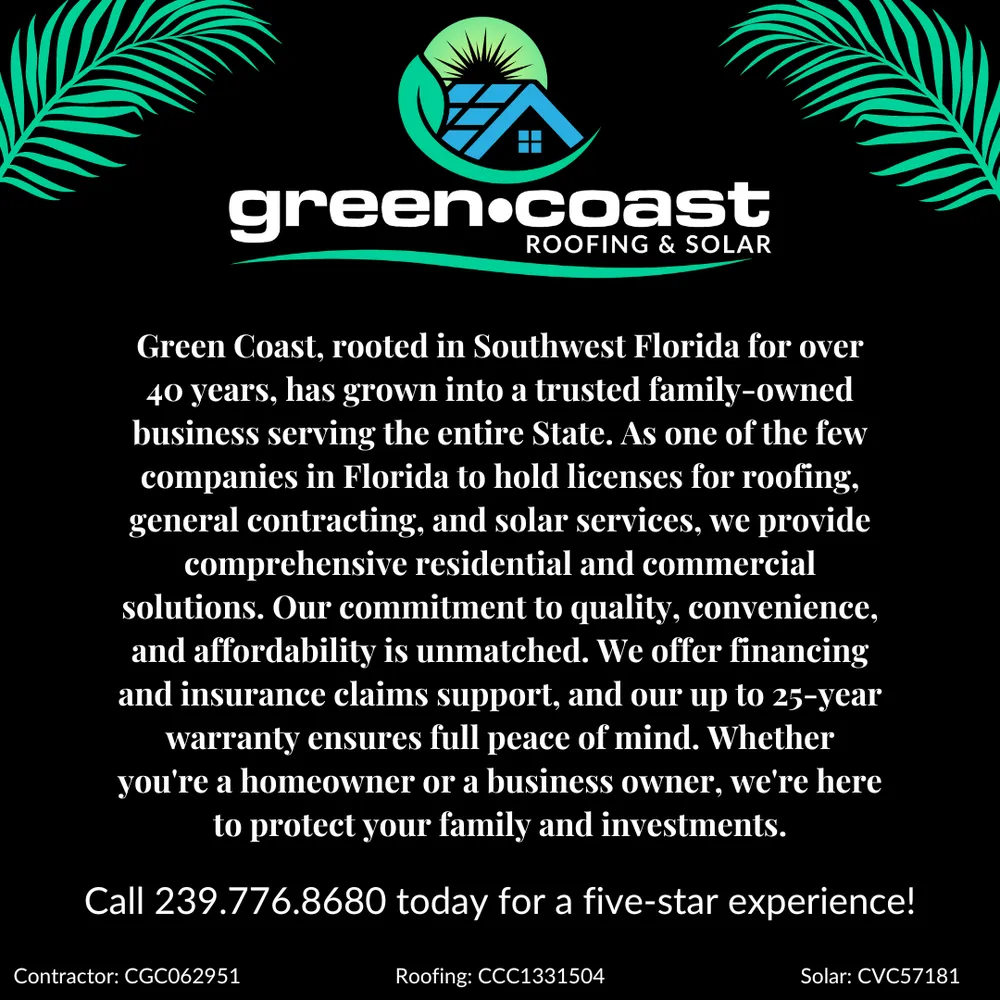 Slide of Green Coast Roofing and Solar