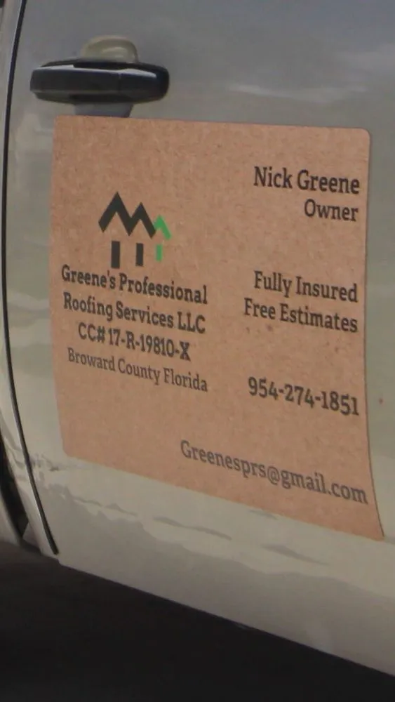 Slide of Greene's Professional Roofing Services