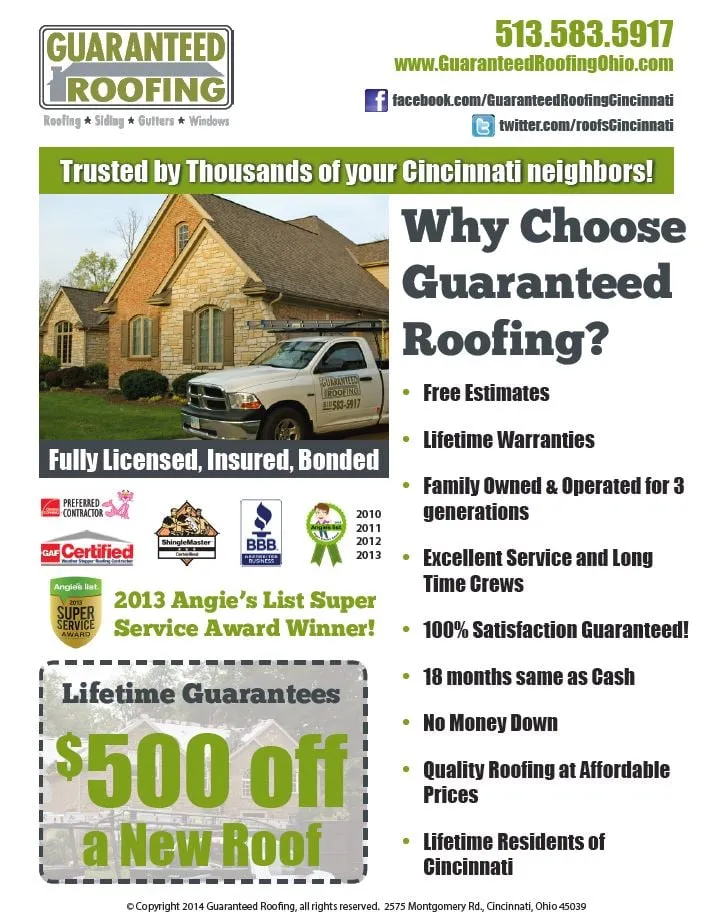 Slide of Guaranteed Roofing