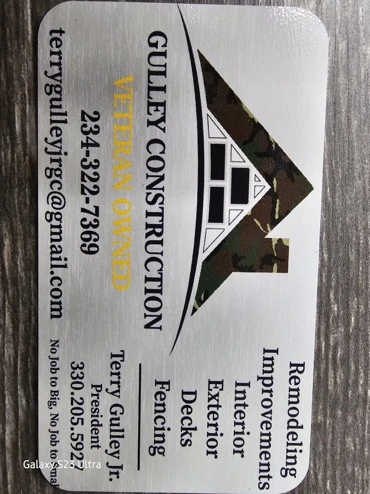 Slide of Gulley Construction