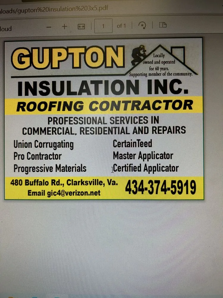 Slide of Gupton Insulation