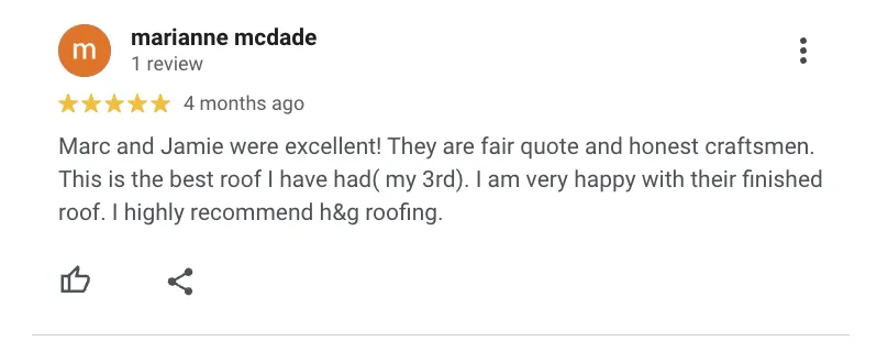 Slide of H & G Roofing