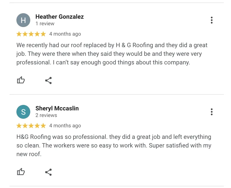 Slide of H & G Roofing