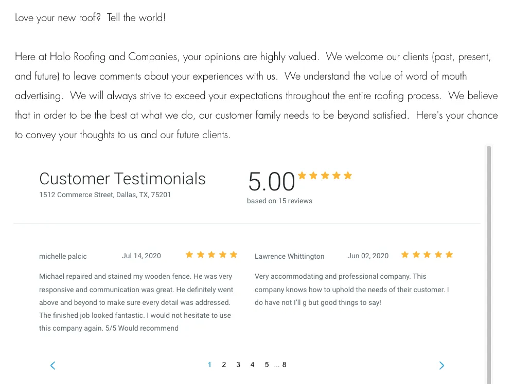 Slide of Halo Roofing and Companies