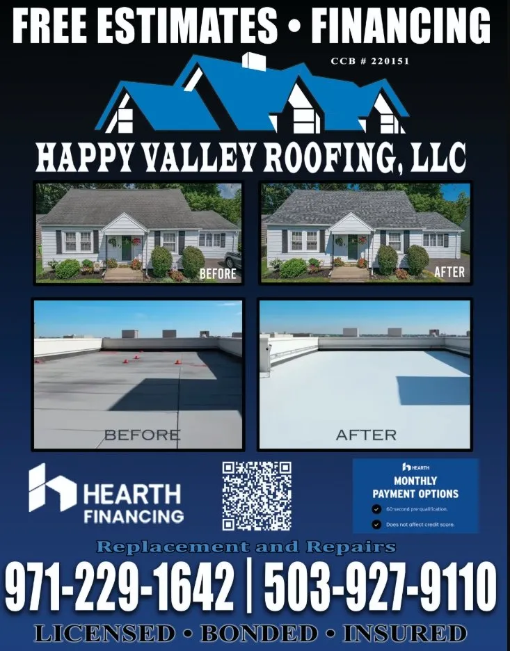 Slide of Happy Valley Roofing