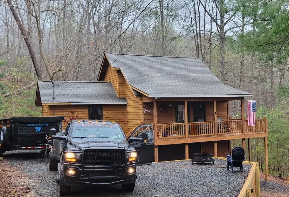 Licensed storm damage roof repair for residential properties in Talking Rock, GA by Hardcore Roofing & Construction