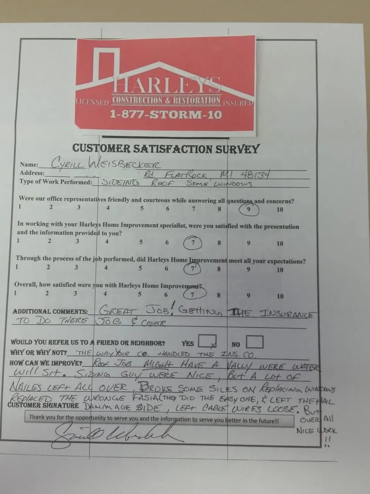 Slide of Harley's Construction and Restoration