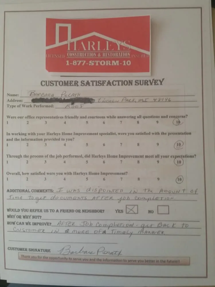 Slide of Harley's Construction and Restoration