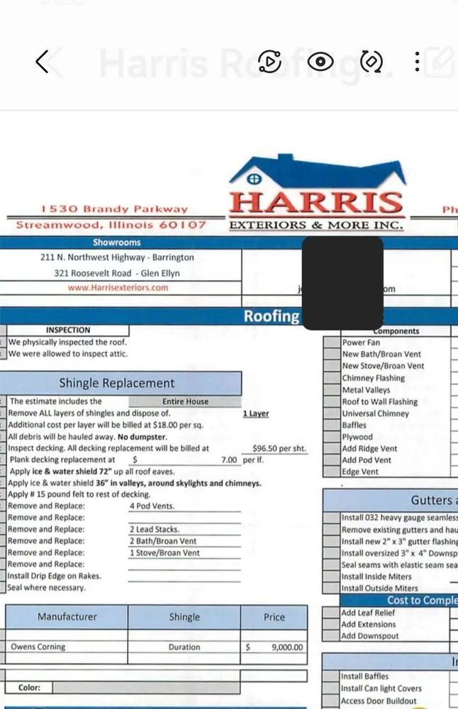 Slide of Harris Roofing siding Windows & Doors