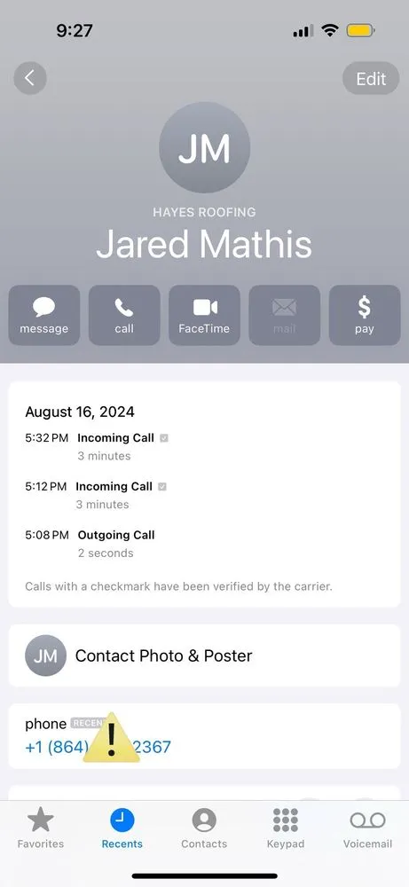 Slide of Hayes Roofing