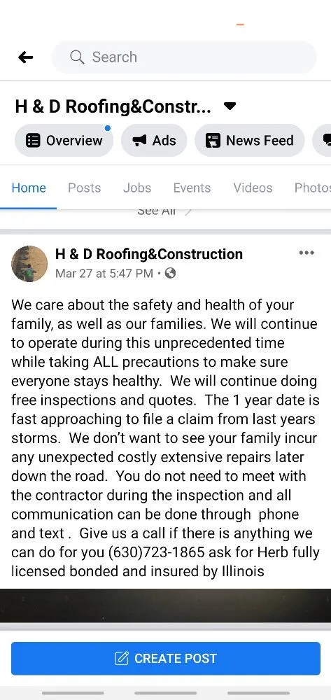 Emergency roof repair same-day service across Newark, IL - H&D Roofing and Construction