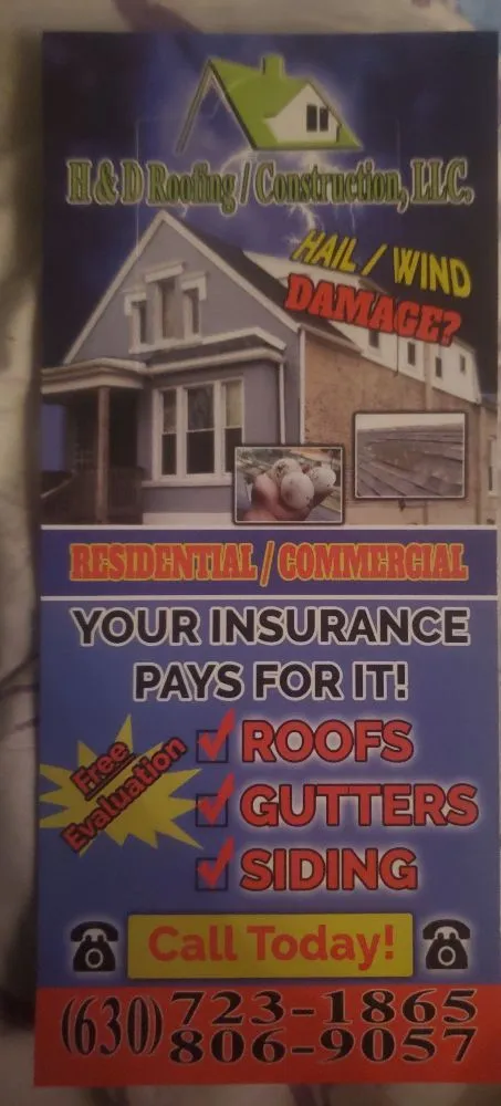 Licensed roof leak repair same-day service in Newark, IL by H&D Roofing and Construction