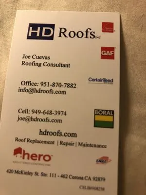 HD Roofs Logo