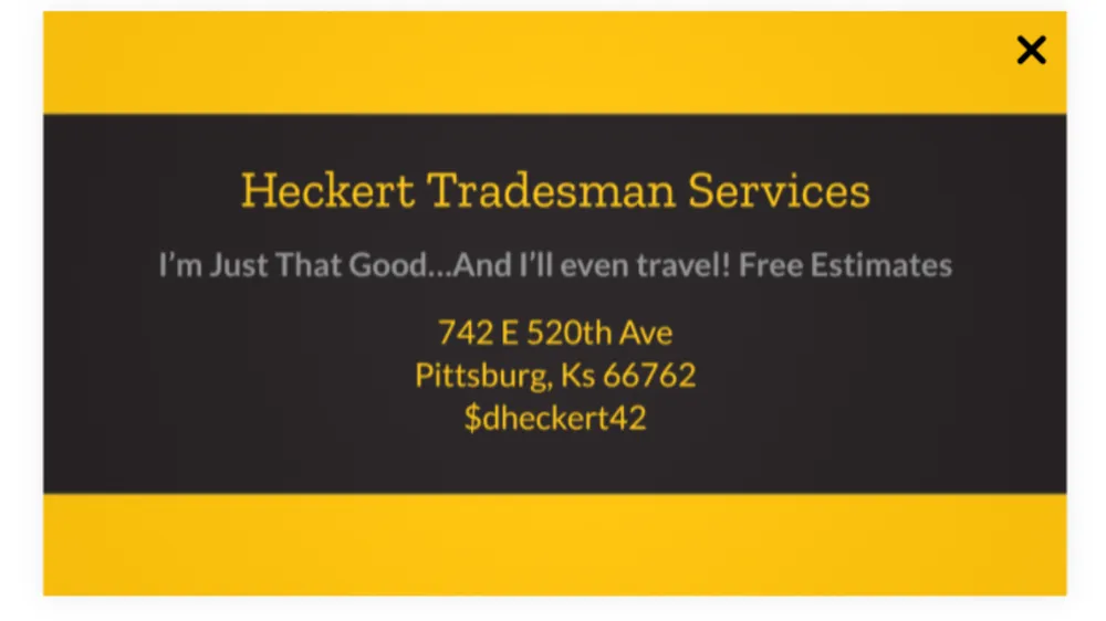 Slide of Heckert Tradesman Services