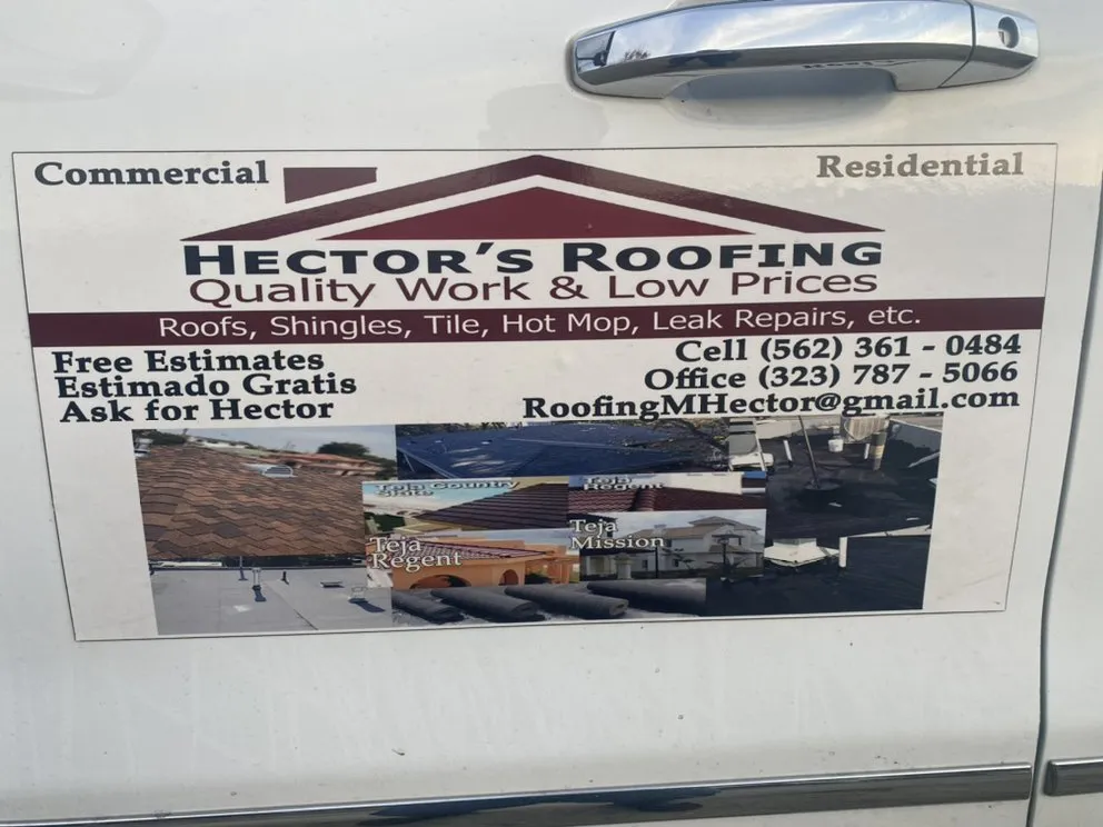Slide of Hector's Roofing Quality Work
