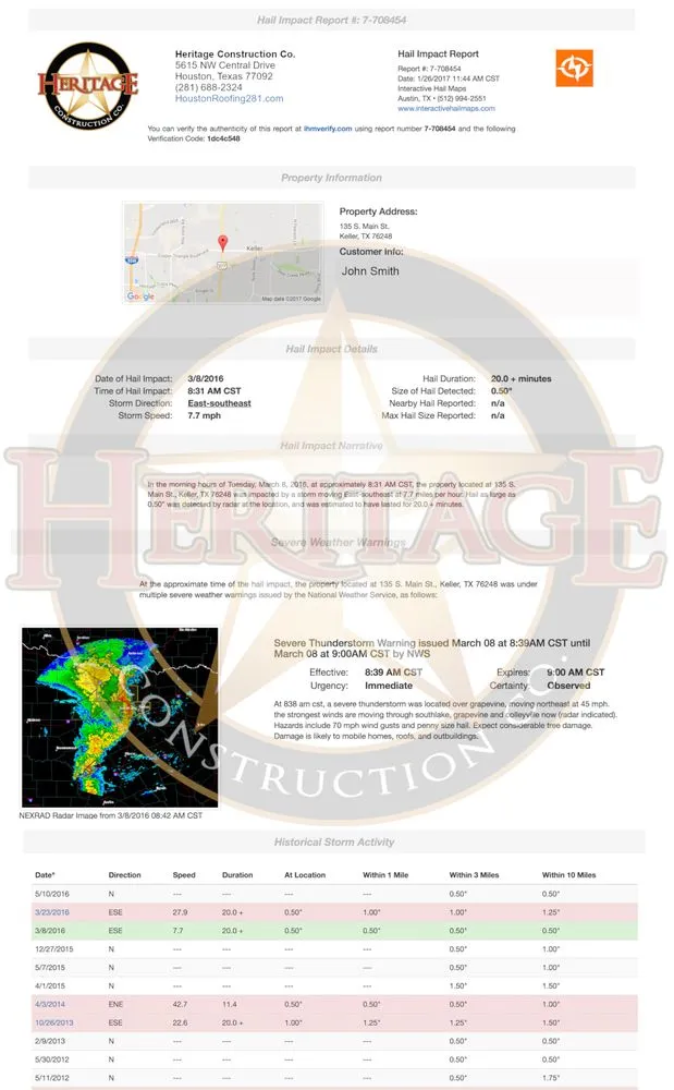 Slide of Heritage Roofing & Construction Company