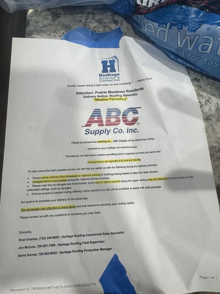 Slide of Heritage Roofing & Contracting