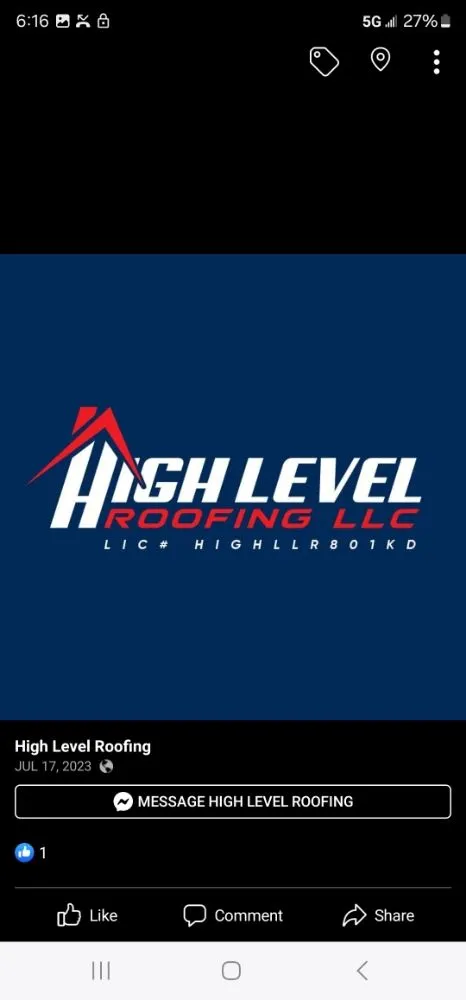 Slide of High Level Roofing