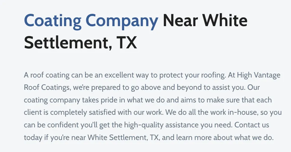 Slide of High Vantage Roof Coatings