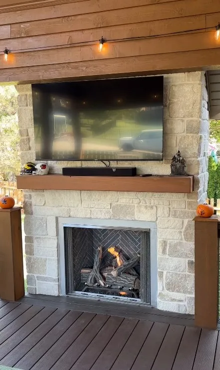 Slide of Hillside Fireplace & Stone