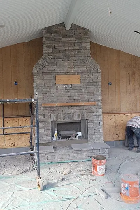 Slide of Hillside Fireplace & Stone