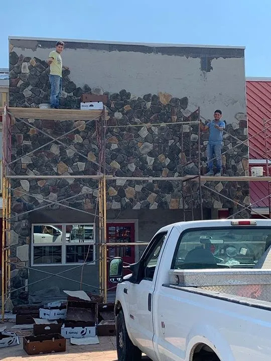 Slide of Hillside Fireplace & Stone