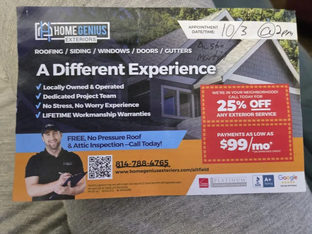 Slide of Home Genius Exteriors