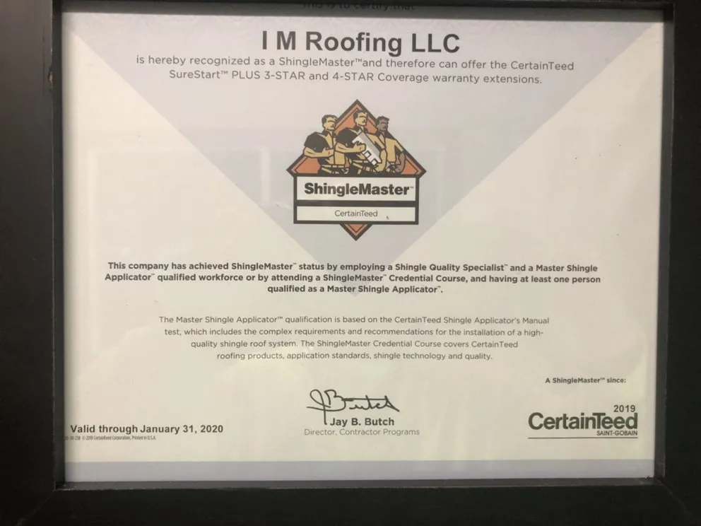 Slide of IM Roofing