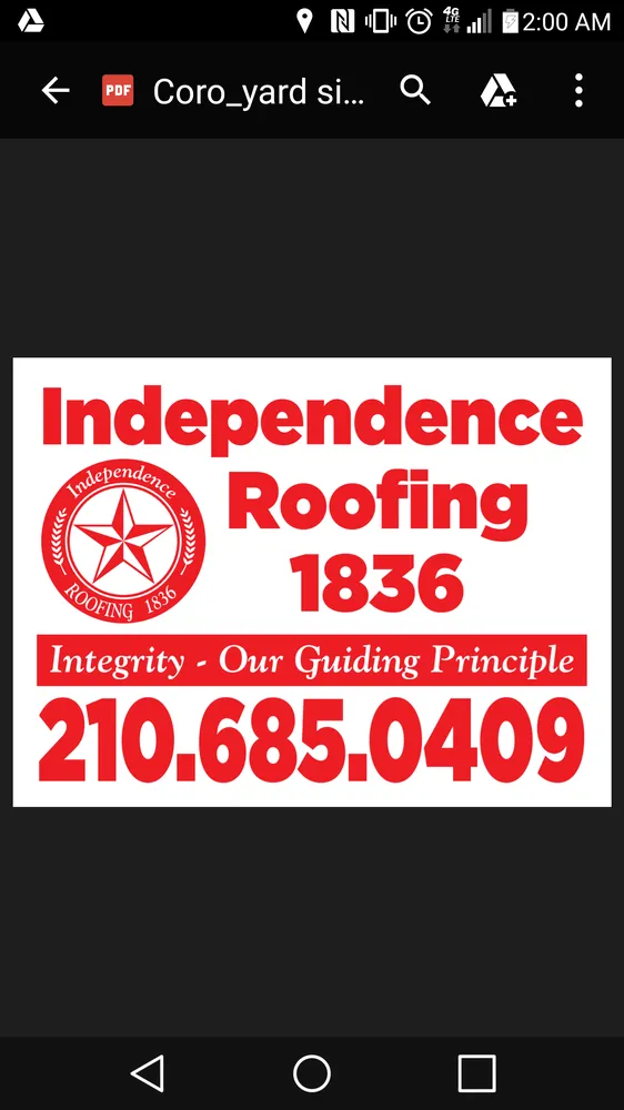 Slide of Independence Roofing of San Antonio