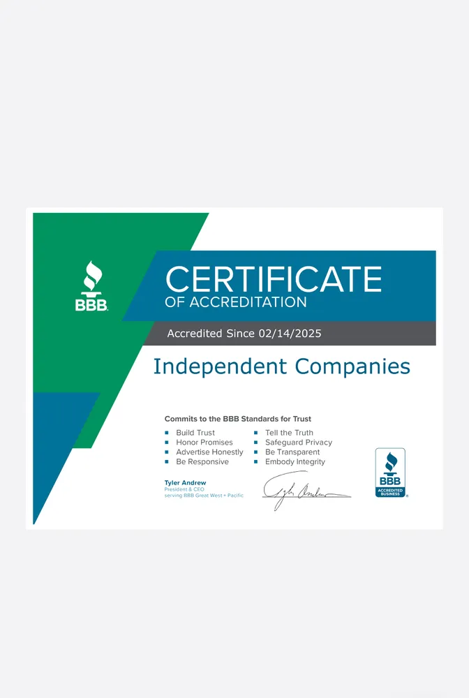 Slide of Independent Companies