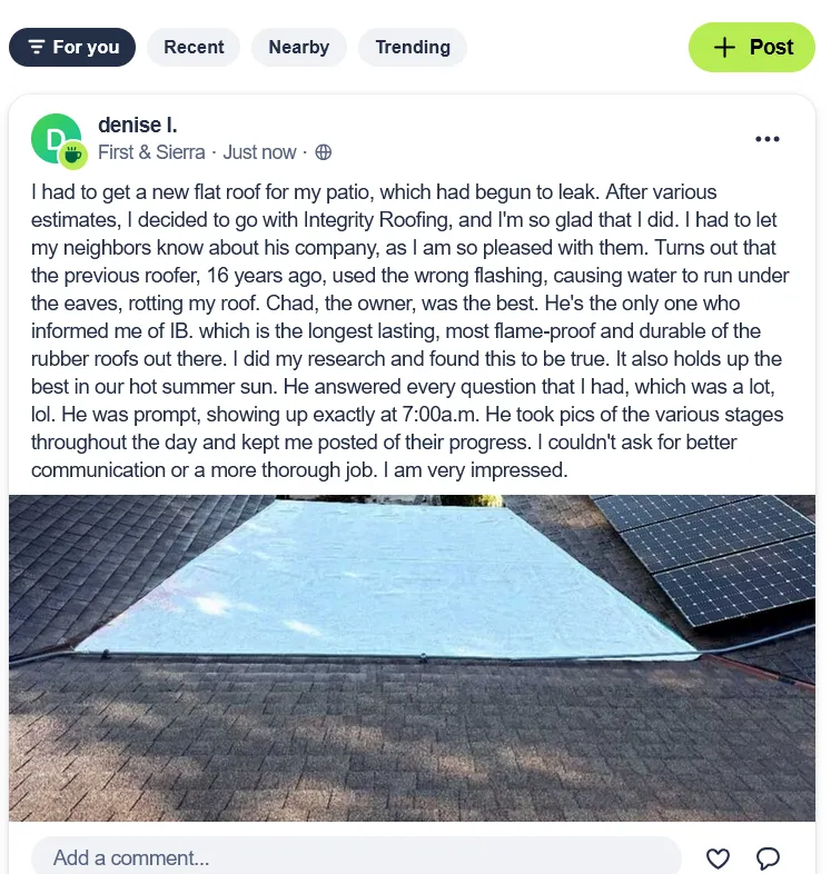 Slide of Integrity Roofing